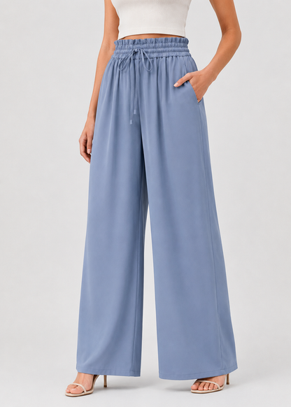 Women's Wide Leg Pants | Elastic Waist | Lightweight Casual | Steven & Levon