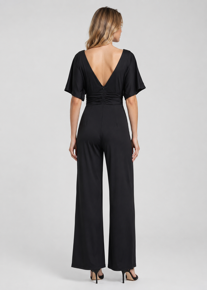 Women's Jumpsuit | Wide Leg V-Neck Jumpsuit | Lightweight Fit | Steven & Levon