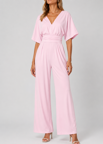 Women's Jumpsuit | Wide Leg V-Neck Jumpsuit | Lightweight Fit | Steven & Levon