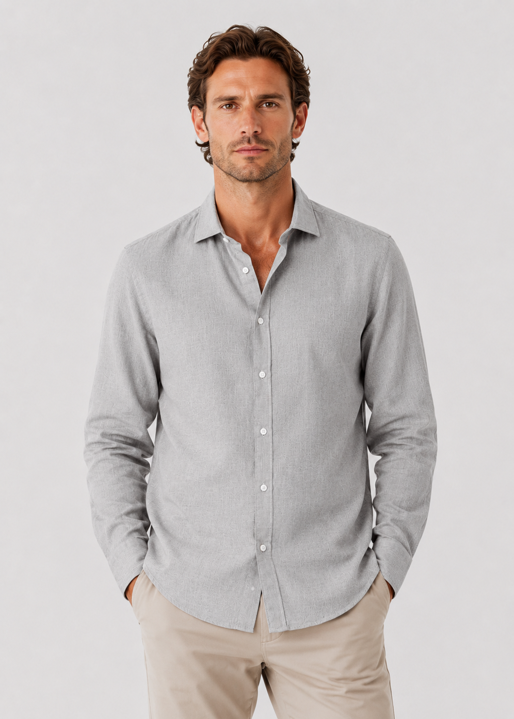 Men's Airy Long Sleeve Shirt | Men | Polyester Blend | Breathable Relaxed Fit Casual Summer Top | Steven & Levon