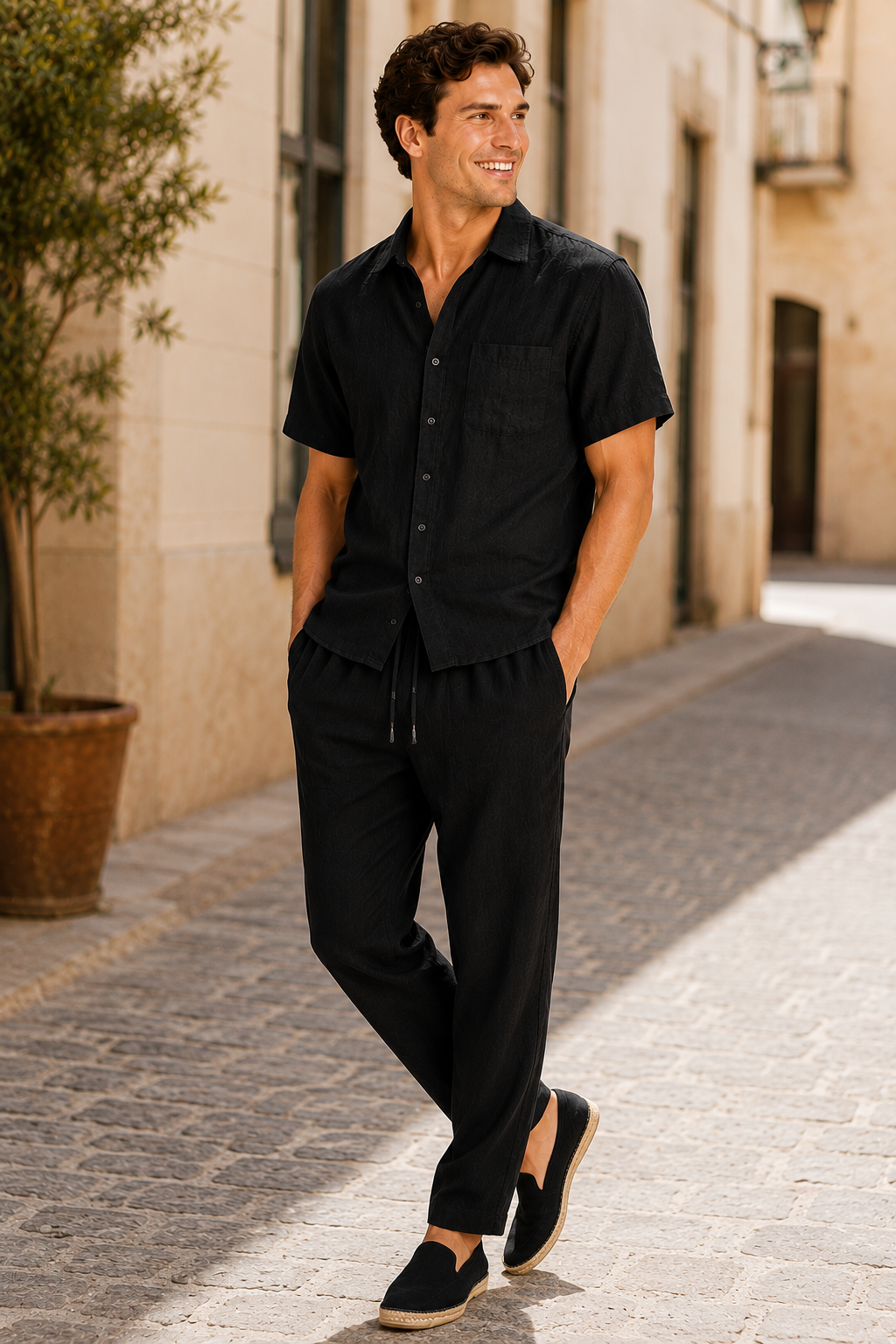 Men's Linen Summer 2-Piece Set | Men's Co-Ord | Breathable Outfit | Steven & Levon