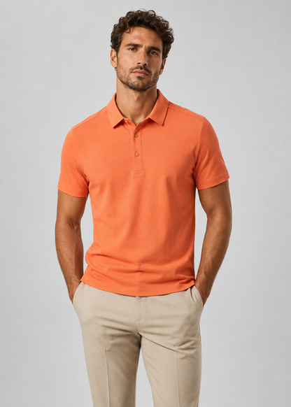 Men’s Slim Fit Polo Shirt | Men | Cotton Blend | Lapel Collar Short Sleeve Casual Top | Steven & Levon