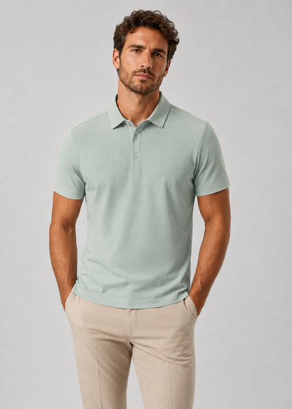 Men’s Slim Fit Polo Shirt | Men | Cotton Blend | Lapel Collar Short Sleeve Casual Top | Steven & Levon