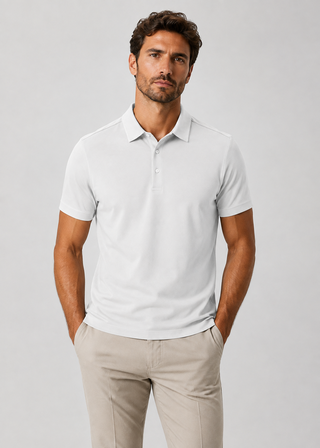 Men’s Slim Fit Polo Shirt | Men | Cotton Blend | Lapel Collar Short Sleeve Casual Top | Steven & Levon