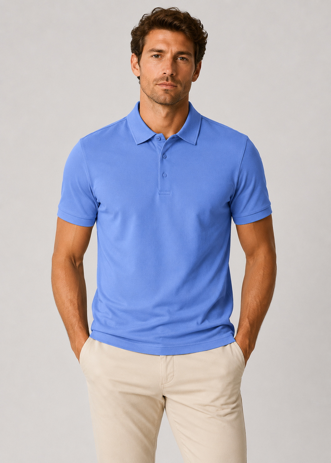 Men’s Slim Fit Polo Shirt | Men | Cotton Blend | Lapel Collar Short Sleeve Casual Top | Steven & Levon