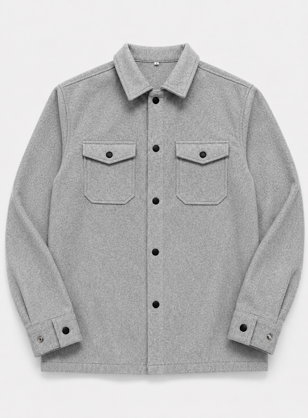 Men's Thickened Shirt Jacket | Polyester Overshirt | Chest Pockets | Casual Layering | Steven & Levon