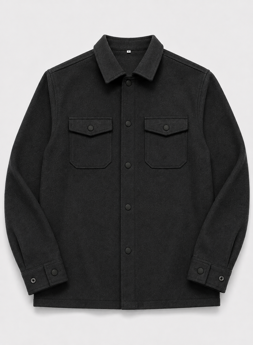 Men's Thickened Shirt Jacket | Polyester Overshirt | Chest Pockets | Casual Layering | Steven & Levon