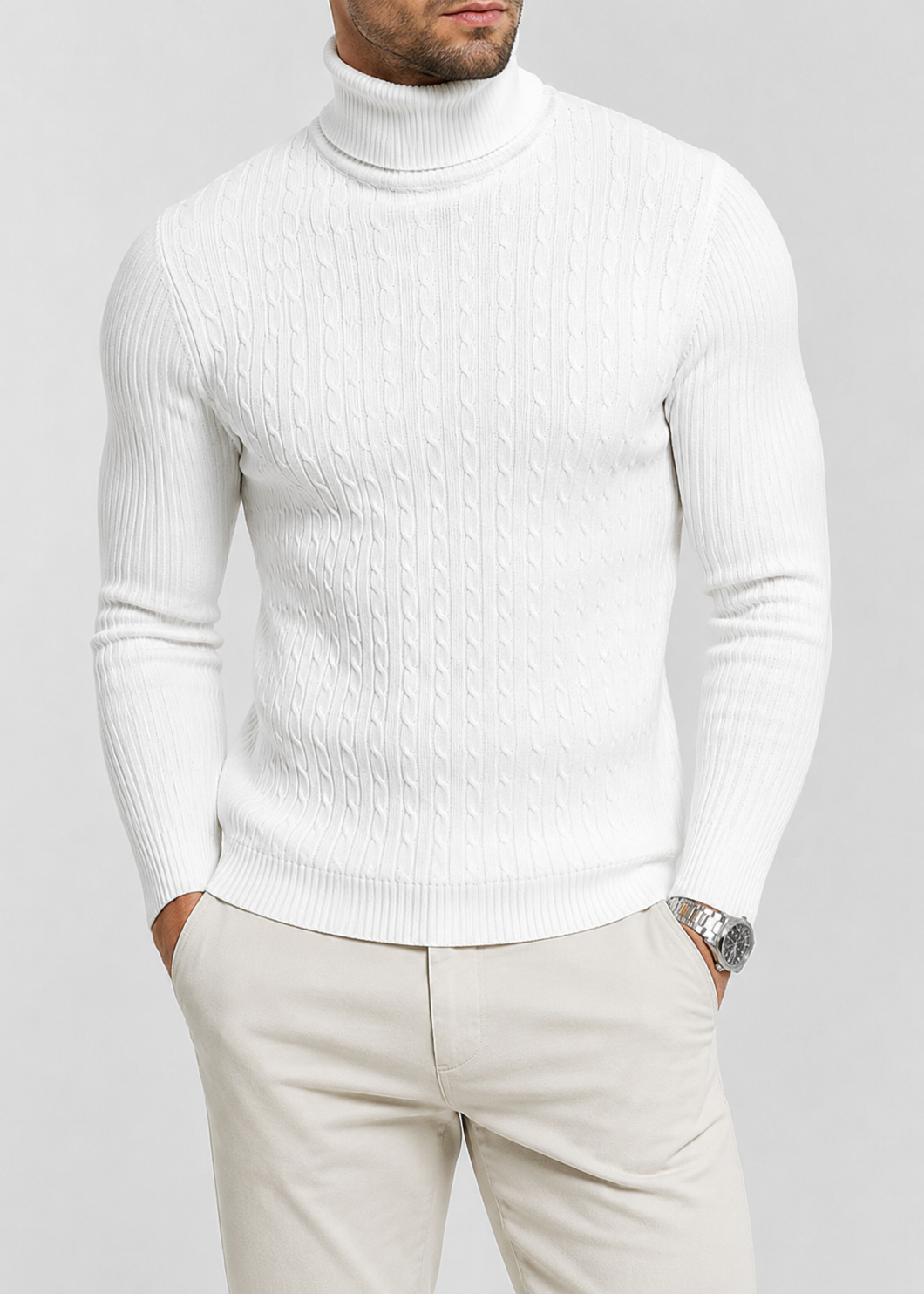 Heidi Men's Turtleneck Sweater | Slim Fit Warm Winter Knit Pullover