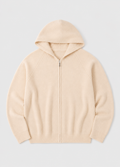 Men's Wool Zip Hoodie | Lightweight Knit Hooded Sweater | Soft Warm Layer | Steven & Levon