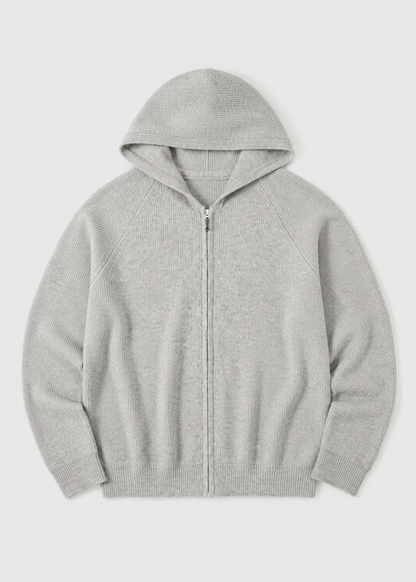Men's Wool Zip Hoodie | Lightweight Knit Hooded Sweater | Soft Warm Layer | Steven & Levon