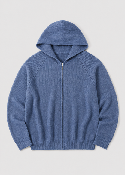 Men's Wool Zip Hoodie | Lightweight Knit Hooded Sweater | Soft Warm Layer | Steven & Levon