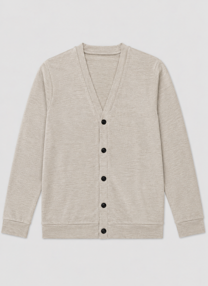 V-Neck Button Cardigan | Men's Spandex Fabric | Slim Fit Casual Long Sleeve Sweater | Steven & Levon