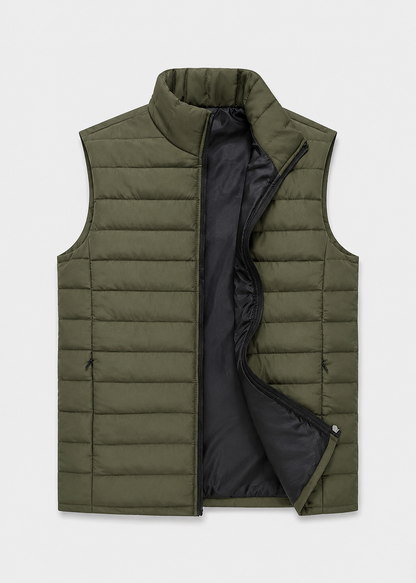 Men's Casual Bodywarmer Vest | Quilted Gilet | Zip Front | Lightweight Warm | Steven & Levon