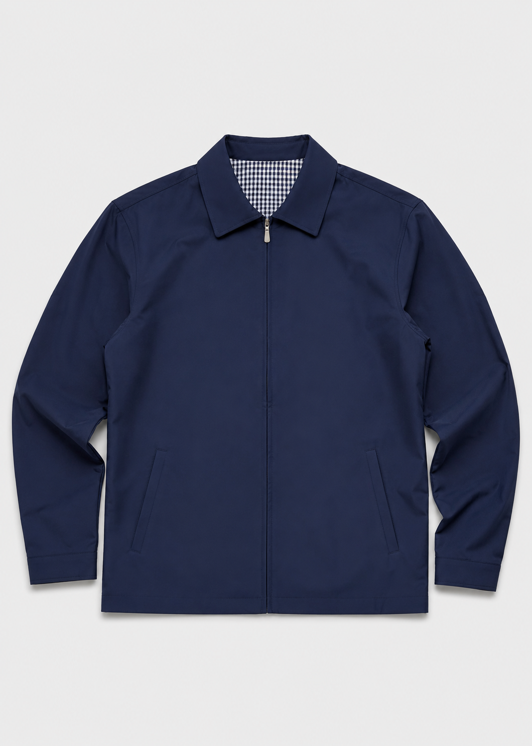 Men's Harrington Jacket | Lightweight | Check Lining | Zip Front | Smart Casual Outerwear | Steven & Levon