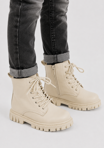 Girls Lace-Up Ankle Boots | School Boots | Non-Slip Platform Casual Boots | Steven & Levon
