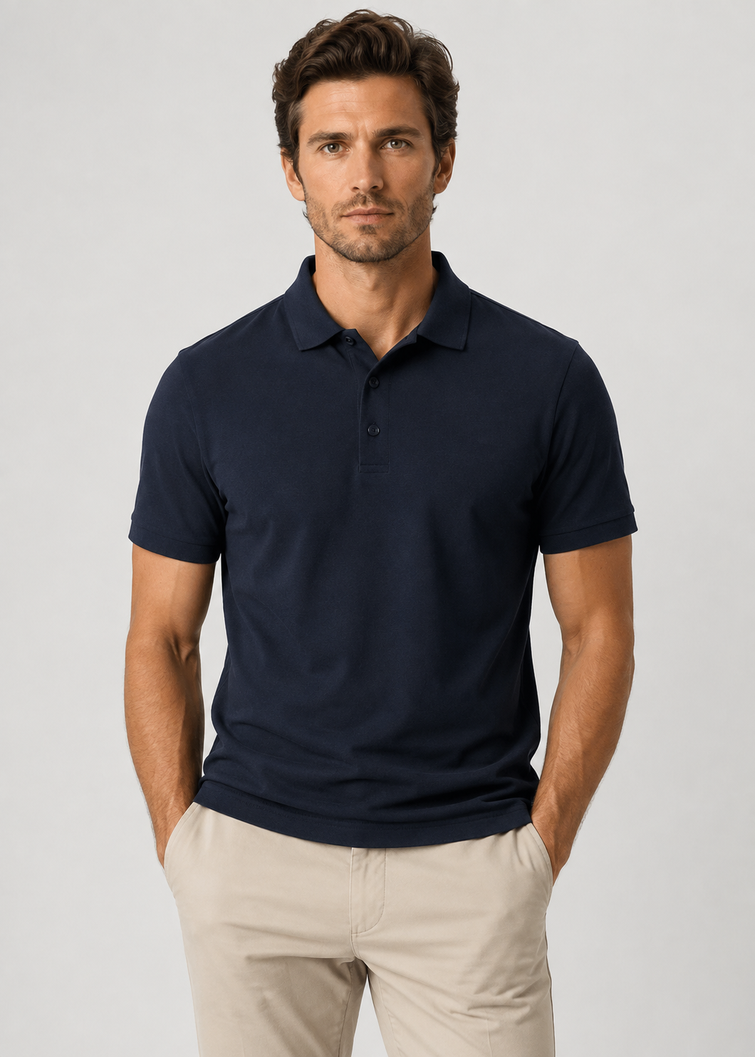 Men's Short Sleeve Polo Shirt | Slim Fit Polo Top | Men | Breathable Blend | Structured Collar Casual Smart Shirt | Steven & Levon