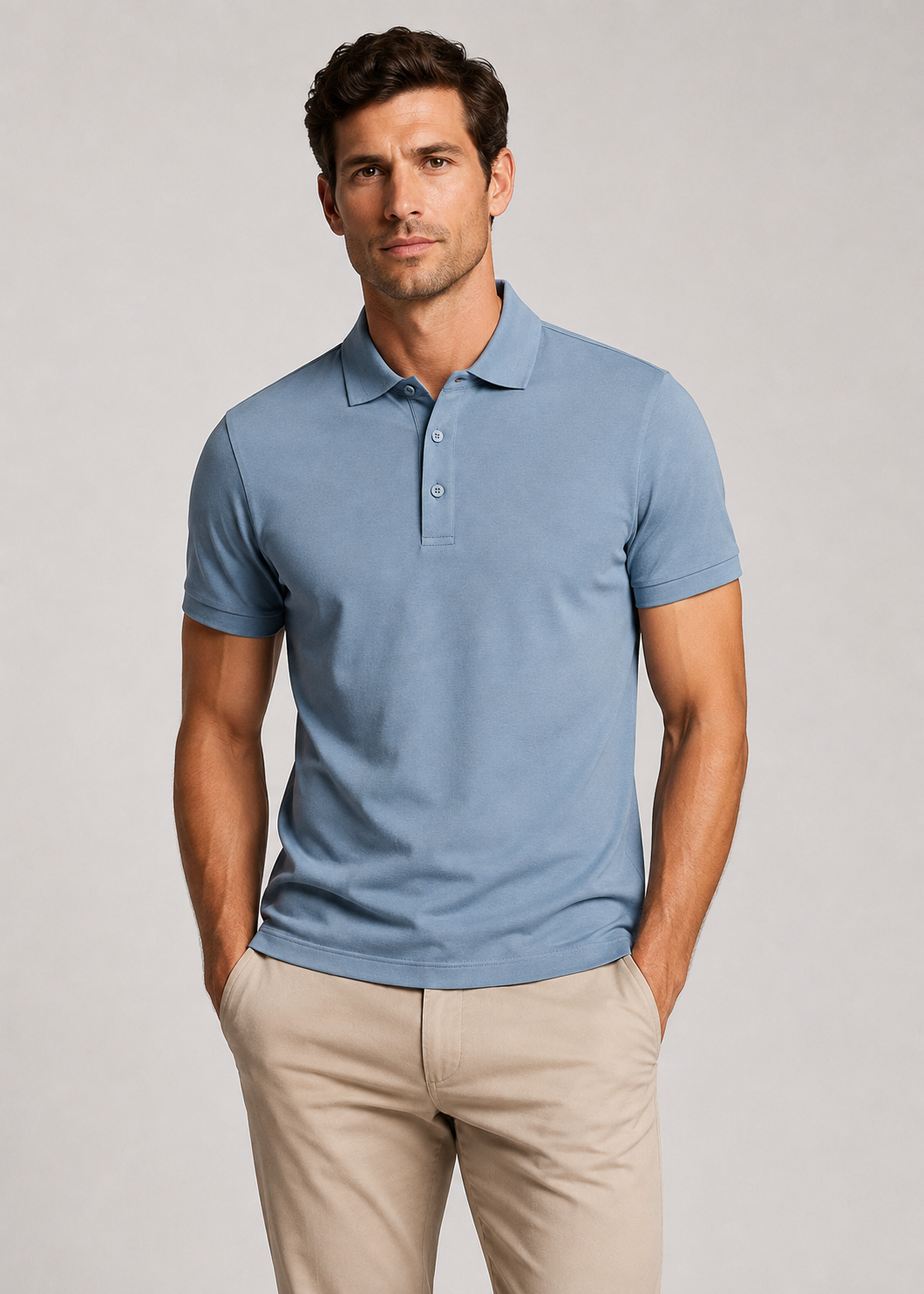 Men's Short Sleeve Polo Shirt | Slim Fit Polo Top | Men | Breathable Blend | Structured Collar Casual Smart Shirt | Steven & Levon