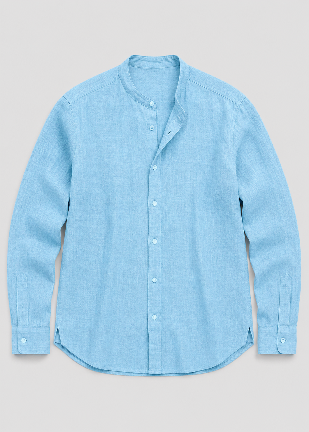 Men's Linen Long Sleeve Shirt | Men | Lightweight Breathable Collarless Button-Up | Casual Relaxed Fit | Steven & Levon