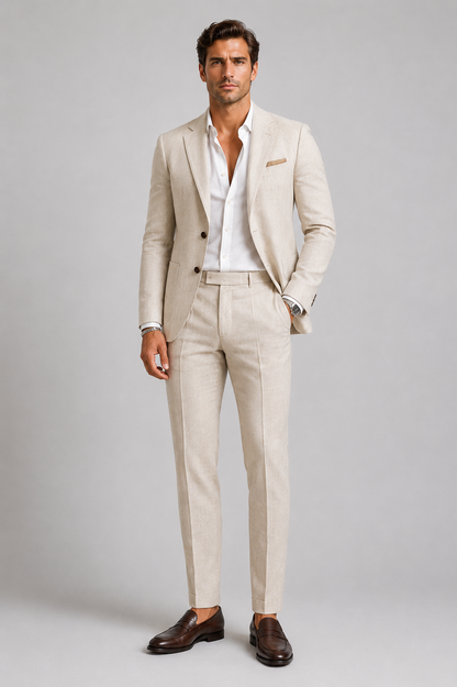 Men's Two Piece Suit Set | Slim Fit Blazer & Tailored Trousers | Smart Casual | Steven & Levon