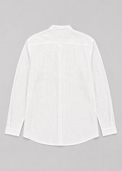 Men's Linen Long Sleeve Shirt | Men | Lightweight Breathable Collarless Button-Up | Casual Relaxed Fit | Steven & Levon
