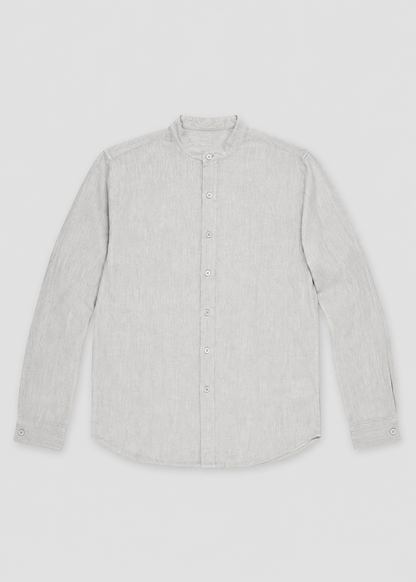 Men's Linen Long Sleeve Shirt | Men | Lightweight Breathable Collarless Button-Up | Casual Relaxed Fit | Steven & Levon