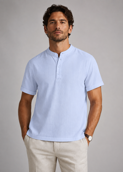 Men's Classic Henley Shirt | Men | Long Sleeve Button Neck Top | Casual Fit | Steven & Levon