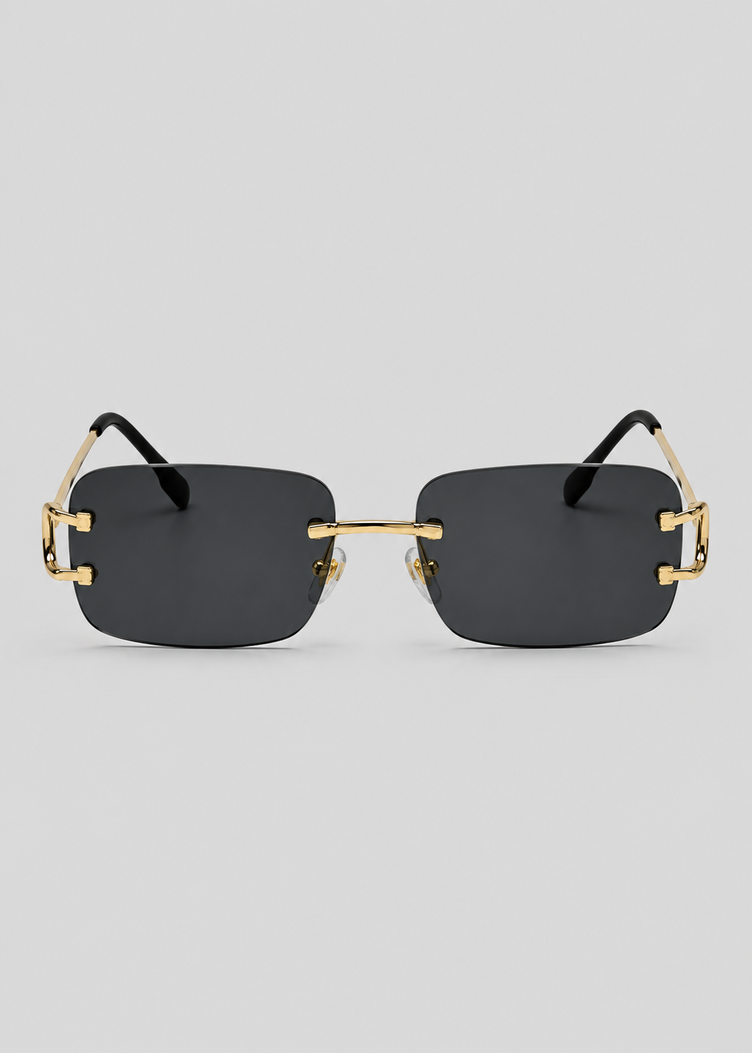 Rimless Square Sunglasses | Unisex | UV400 Metal Frame Eyewear | Lightweight Designer Shades | Steven & Levon