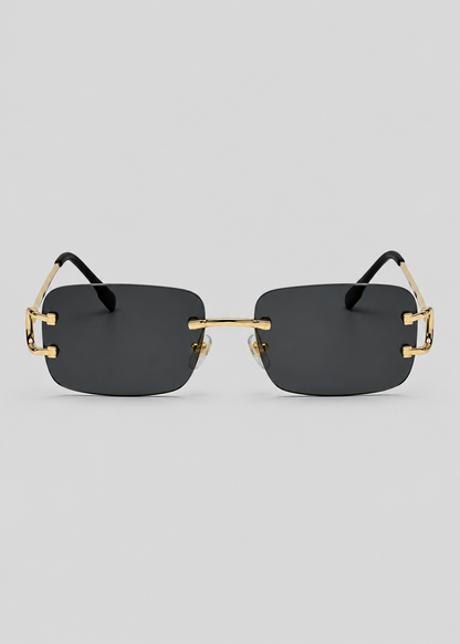 Rimless Square Sunglasses | Unisex | UV400 Metal Frame Eyewear | Lightweight Designer Shades | Steven & Levon