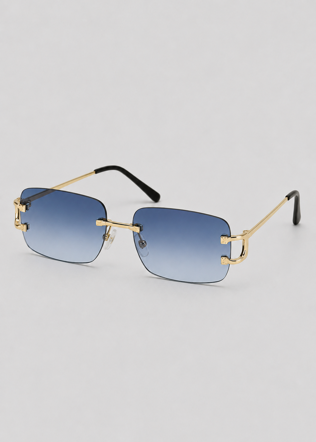 Rimless Square Sunglasses | Unisex | UV400 Metal Frame Eyewear | Lightweight Designer Shades | Steven & Levon