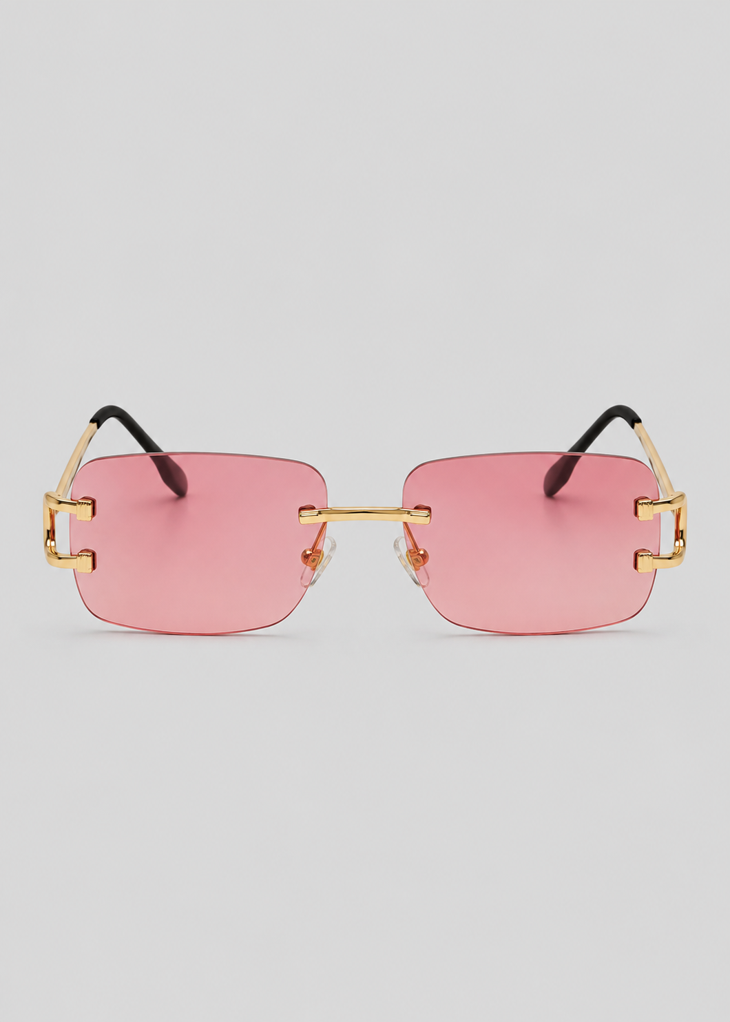 Rimless Square Sunglasses | Unisex | UV400 Metal Frame Eyewear | Lightweight Designer Shades | Steven & Levon