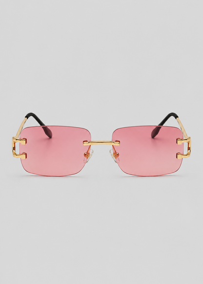 Rimless Square Sunglasses | Unisex | UV400 Metal Frame Eyewear | Lightweight Designer Shades | Steven & Levon