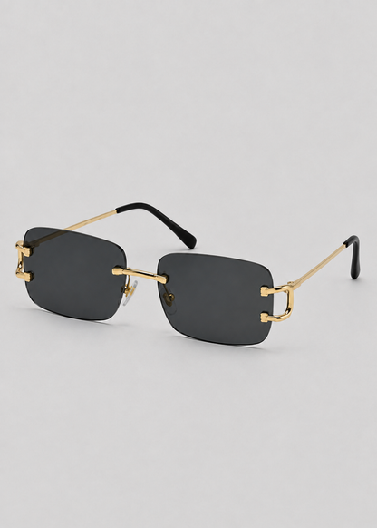 Rimless Square Sunglasses | Unisex | UV400 Metal Frame Eyewear | Lightweight Designer Shades | Steven & Levon