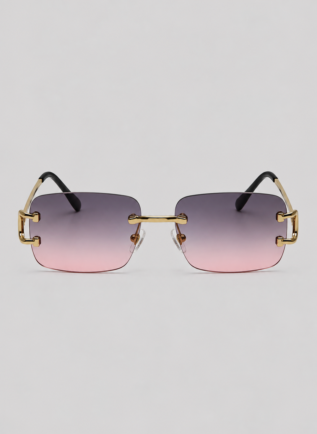 Rimless Square Sunglasses | Unisex | UV400 Metal Frame Eyewear | Lightweight Designer Shades | Steven & Levon