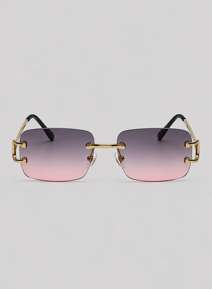 Rimless Square Sunglasses | Unisex | UV400 Metal Frame Eyewear | Lightweight Designer Shades | Steven & Levon