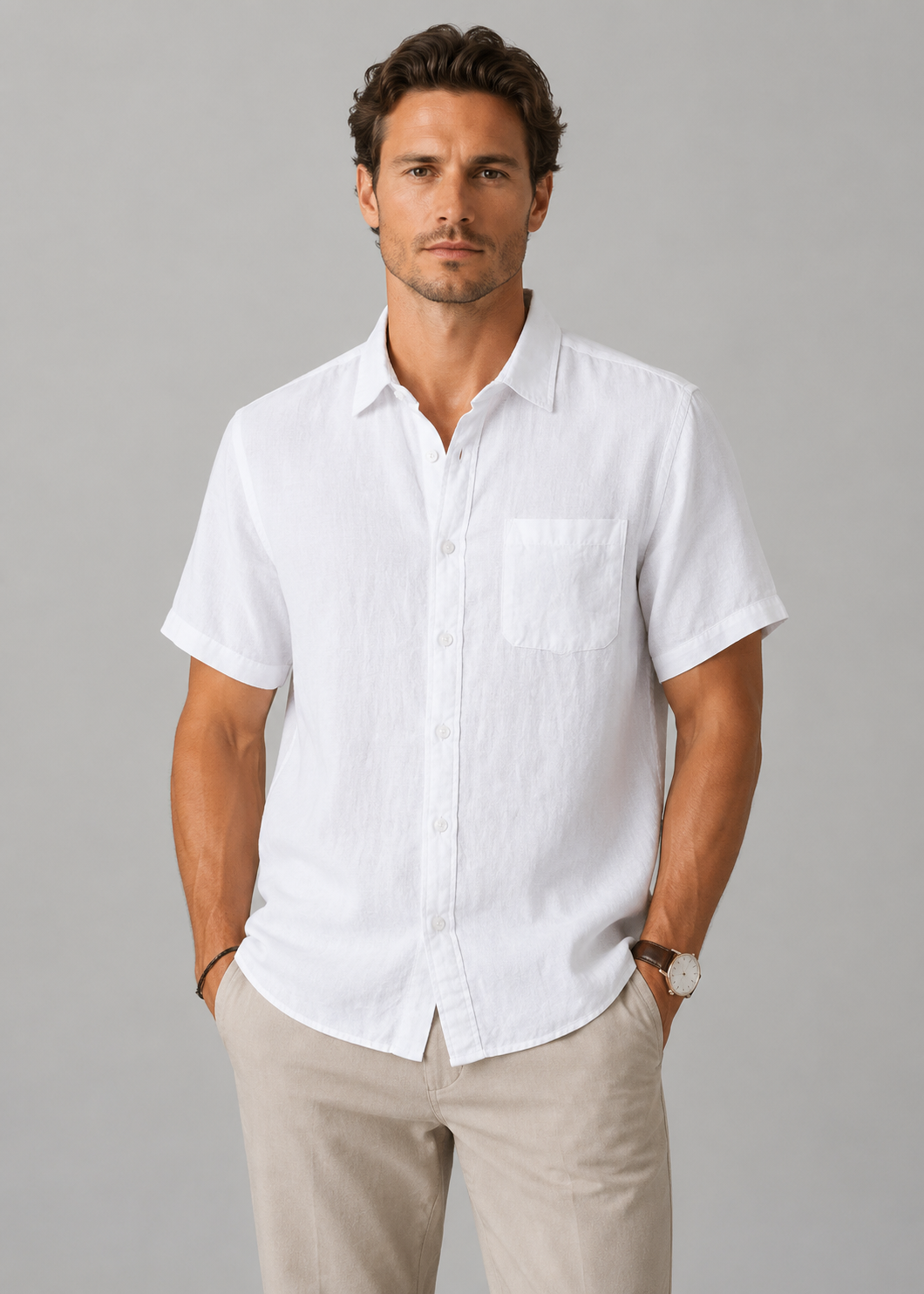Men's Short Sleeve Viscose Shirt | Men | Casual Summer Button-Up | Relaxed Fit | Steven & Levon