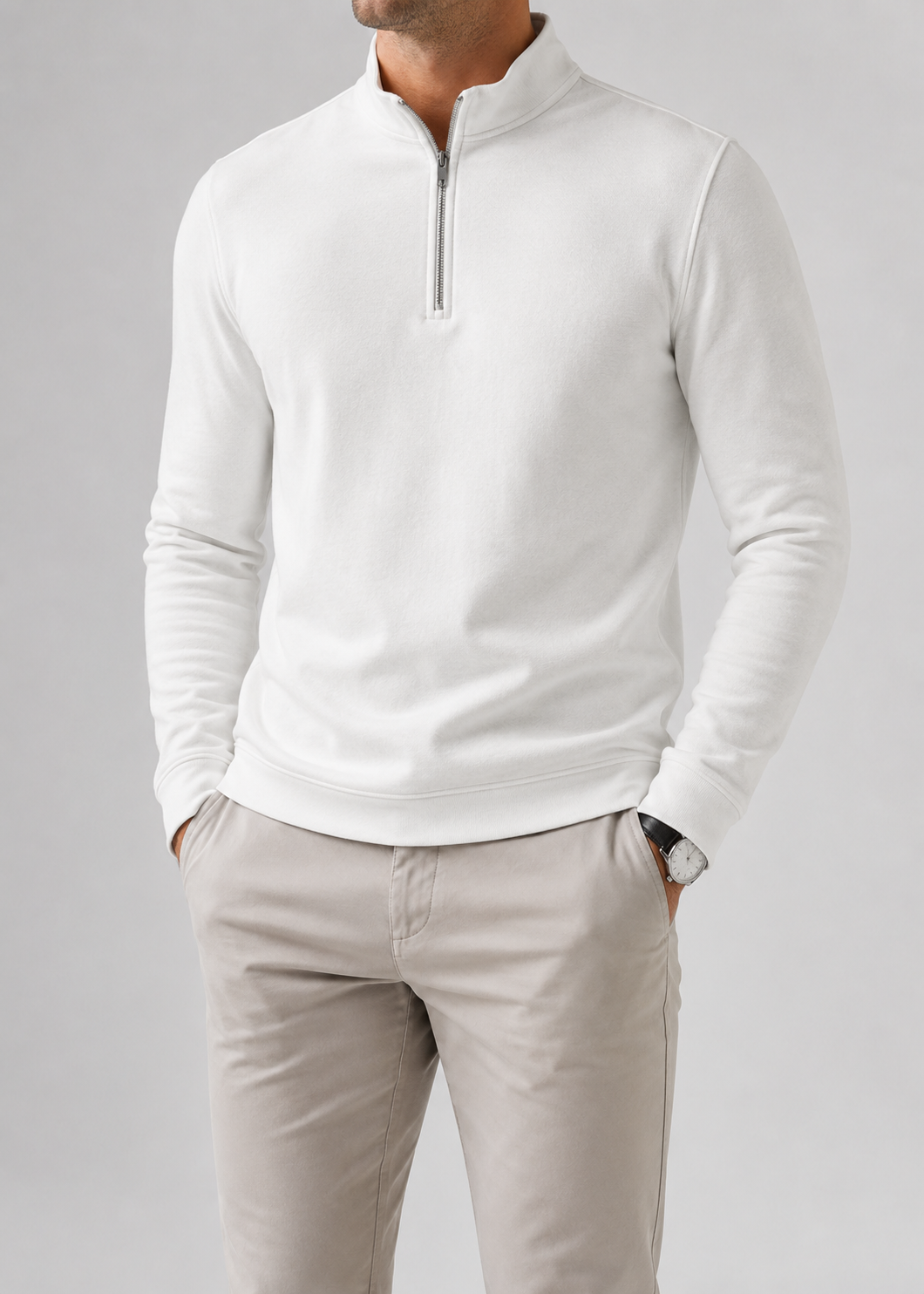 Men’s Slim Fit Quarter Zip Sweater | Jumper | Men | Cashmere Blend | Casual Smart Layering | Steven & Levon