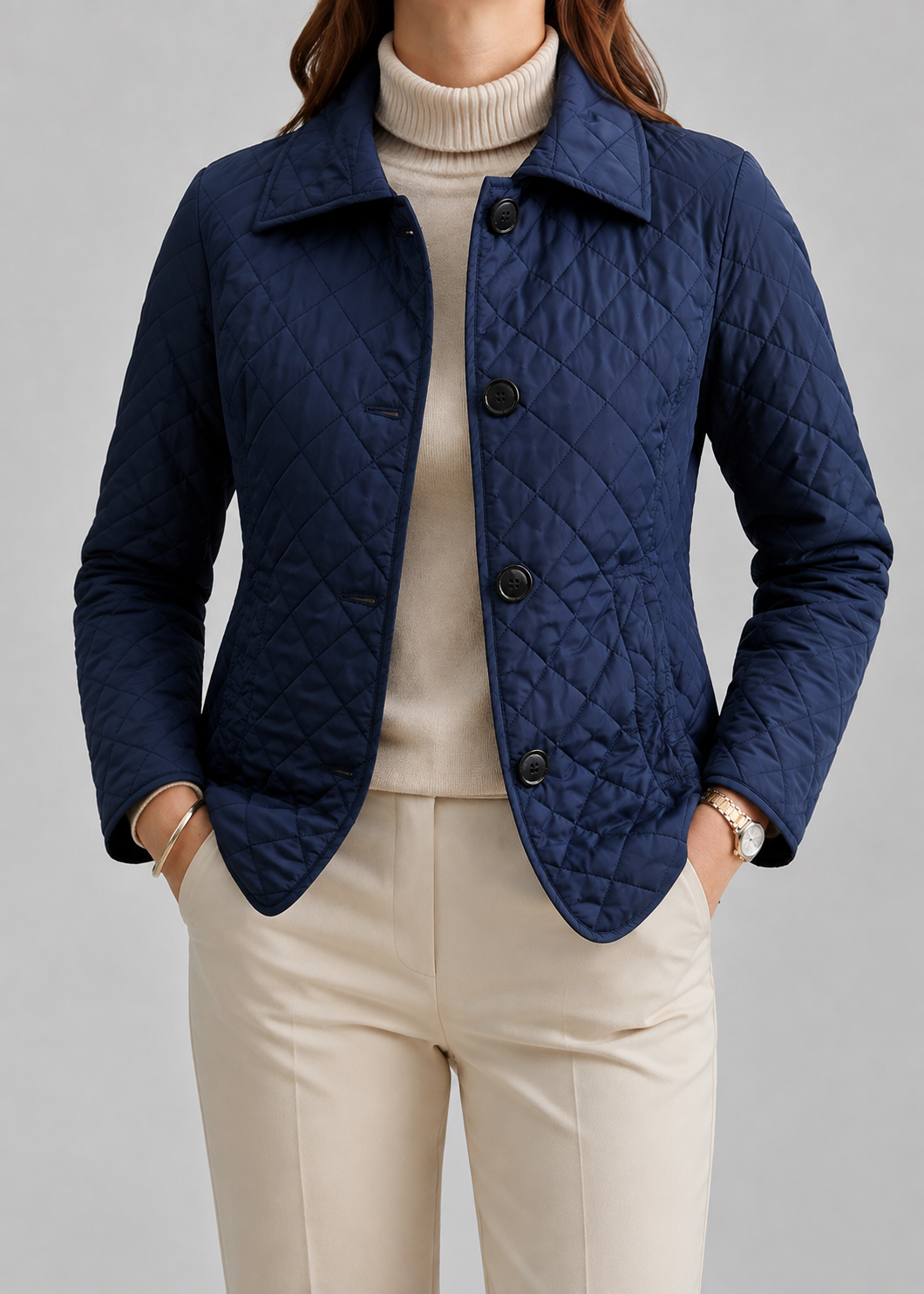 Women's Quilted Button-Up Jacket | Women | Premium Fabric | Lightweight Warm Coat | Steven & Levon