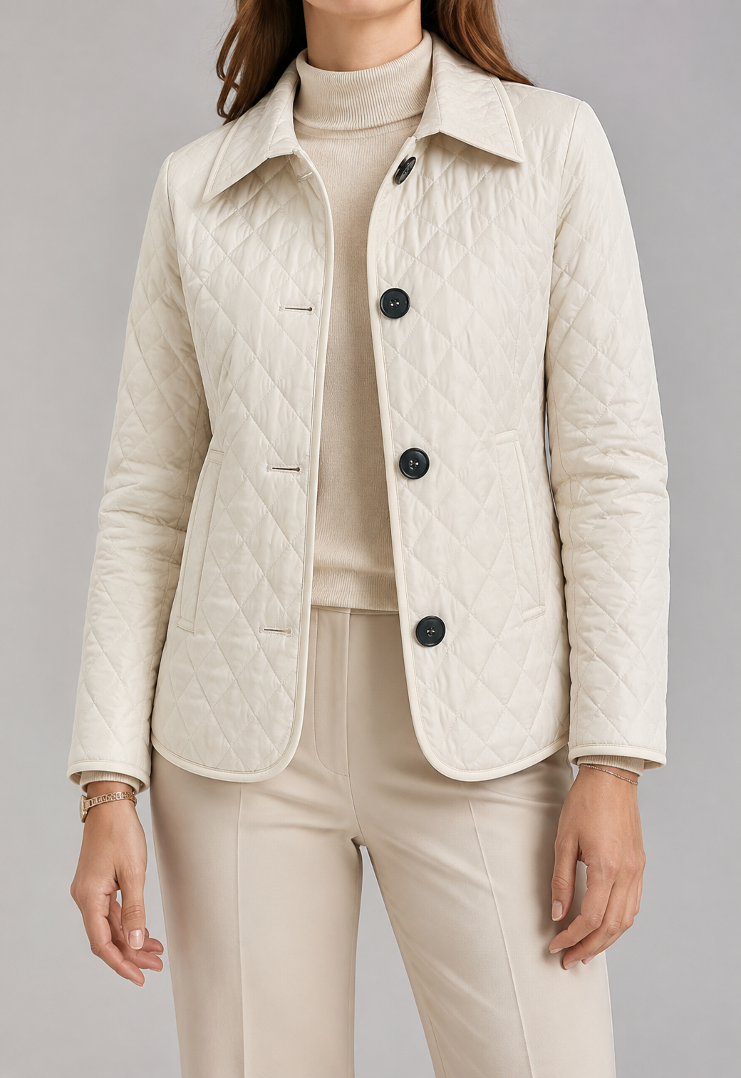 Women's Quilted Button-Up Jacket | Women | Premium Fabric | Lightweight Warm Coat | Steven & Levon