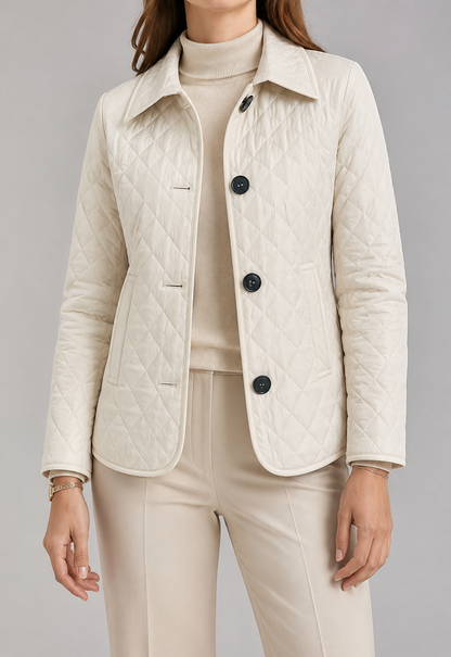 Women's Quilted Button-Up Jacket | Women | Premium Fabric | Lightweight Warm Coat | Steven & Levon