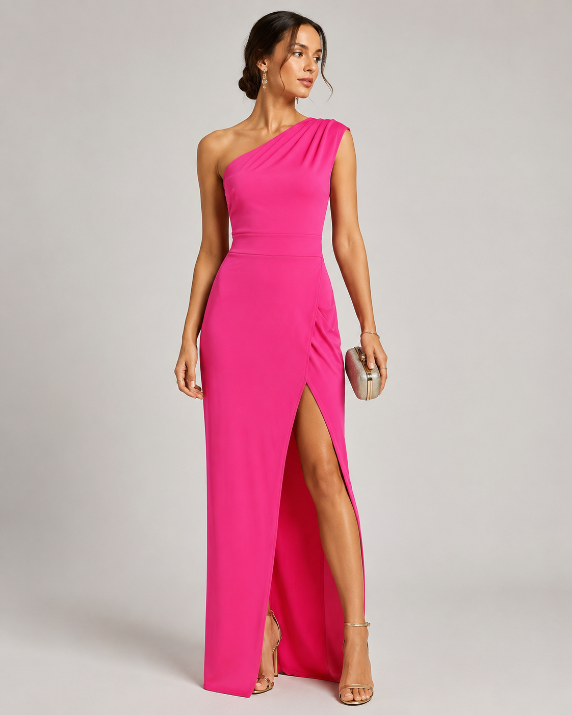 Women's One Shoulder Slit Maxi Dress | Women | Evening Dress | Steven & Levon