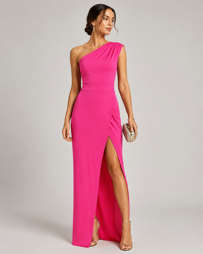 Women's One Shoulder Slit Maxi Dress | Women | Evening Dress | Steven & Levon
