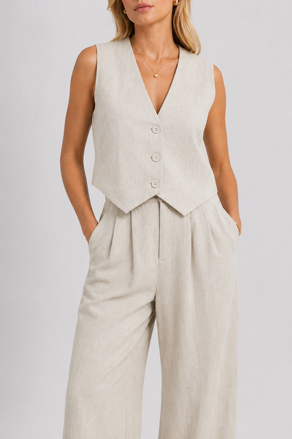 Women's Jumpsuit | Button Detail | Elegant One-Piece Outfit | Smart Casual Occasionwear | Steven & Levon