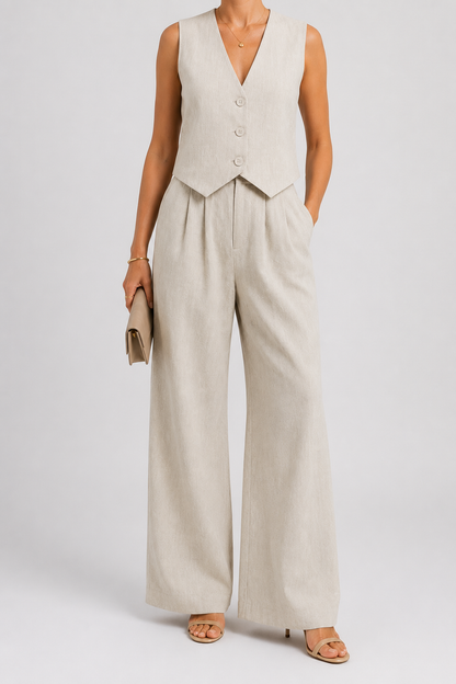 Women's Jumpsuit | Button Detail | Elegant One-Piece Outfit | Smart Casual Occasionwear | Steven & Levon