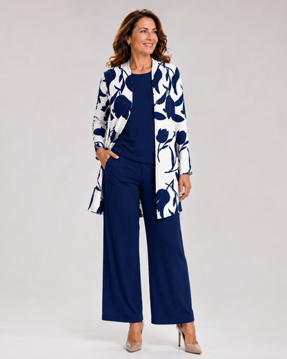 Floral Pants Set | Women | 3 Piece Co-Ord | Elegant Occasion Wear | Steven & Levon