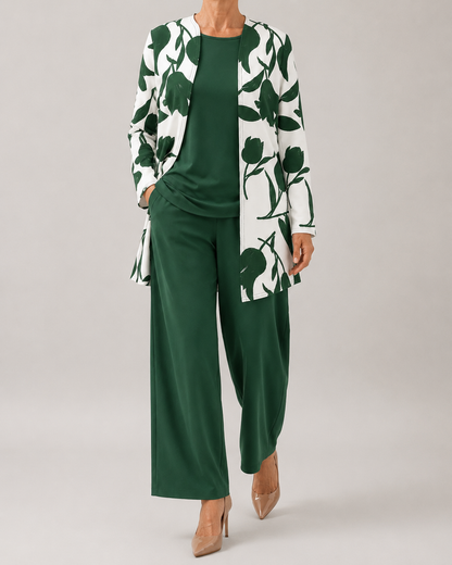 Floral Pants Set | Women | 3 Piece Co-Ord | Elegant Occasion Wear | Steven & Levon