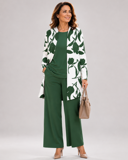Floral Pants Set | Women | 3 Piece Co-Ord | Elegant Occasion Wear | Steven & Levon
