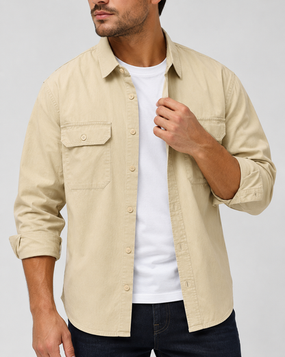 Men's Cotton Casual Shirt | Cotton | Relaxed Fit Button-Up | Everyday Smart Casual | Steven & Levon