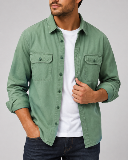 Men's Cotton Casual Shirt | Cotton | Relaxed Fit Button-Up | Everyday Smart Casual | Steven & Levon