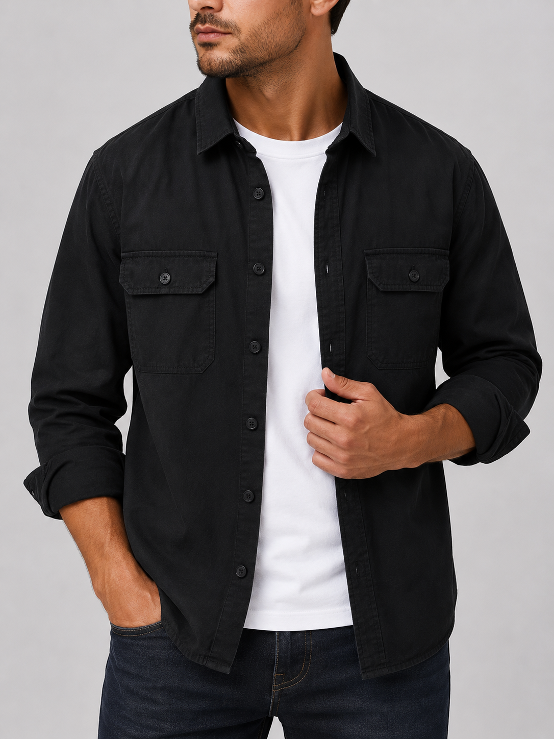 Men's Cotton Casual Shirt | Cotton | Relaxed Fit Button-Up | Everyday Smart Casual | Steven & Levon