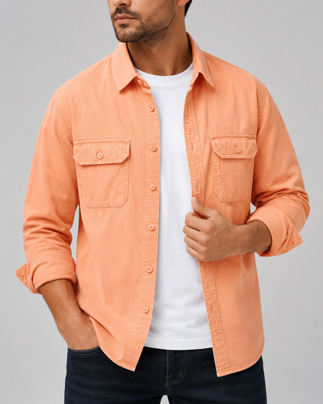 Men's Cotton Casual Shirt | Cotton | Relaxed Fit Button-Up | Everyday Smart Casual | Steven & Levon